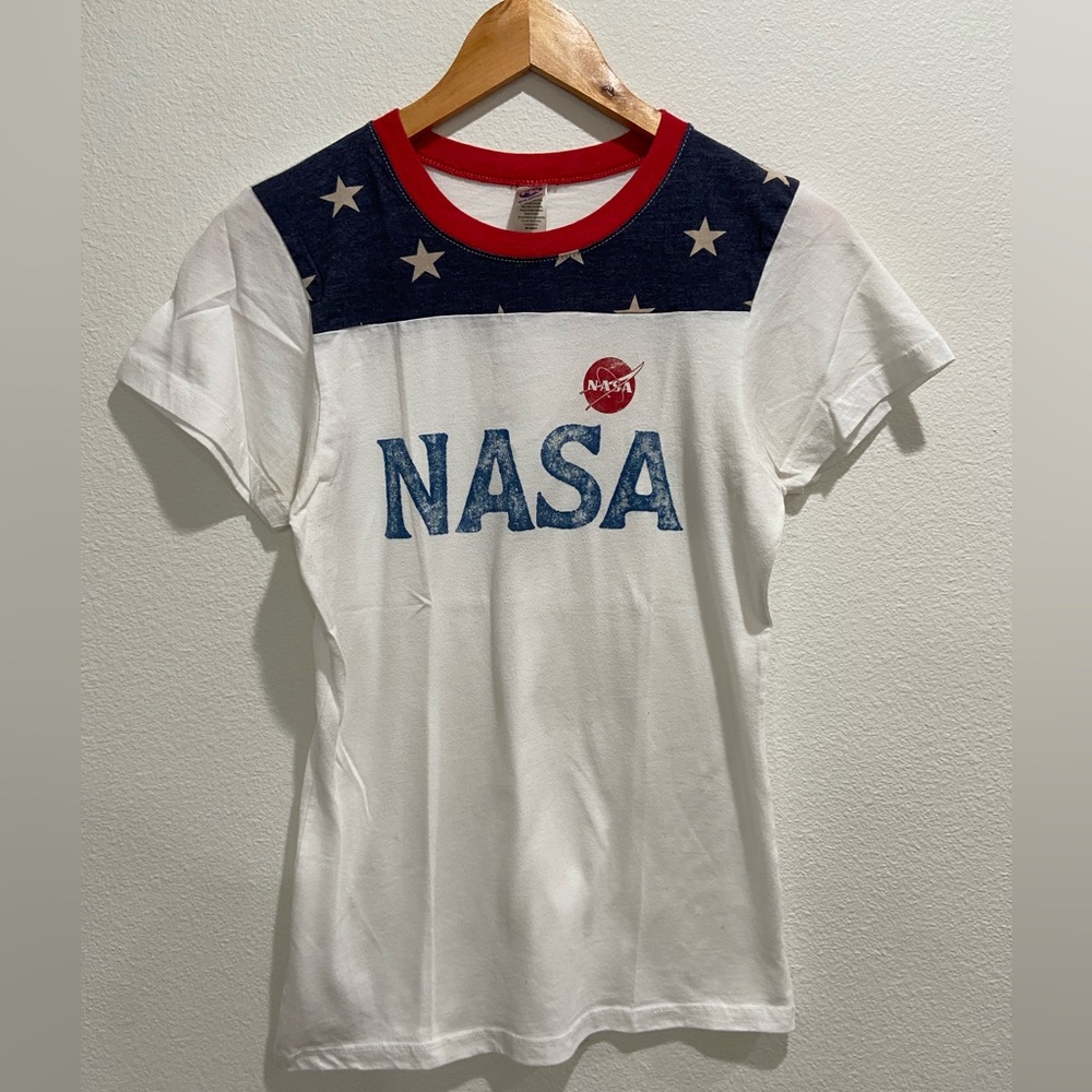 NASA White and Navy Star Women's T-Shirt